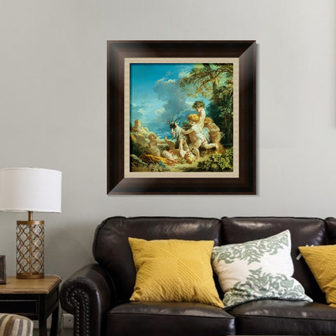 INVIN ART Framed Canvas Art Giclee Print Entitled Autumn, 1731 by Francois Boucher Wall Art Living Room Home Office Decorations