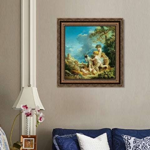 INVIN ART Framed Canvas Art Giclee Print Entitled Autumn, 1731 by Francois Boucher Wall Art Living Room Home Office Decorations