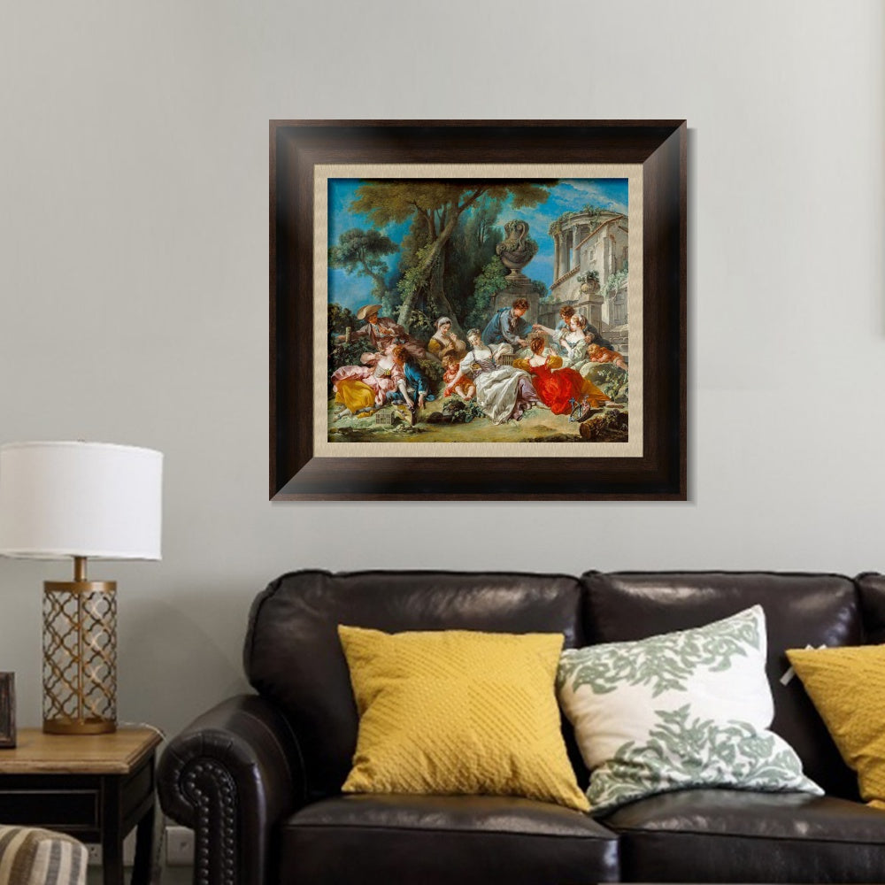 INVIN ART Framed Canvas Art Giclee Print Series#058 by Francois Boucher Wall Art Living Room Home Office Decorations