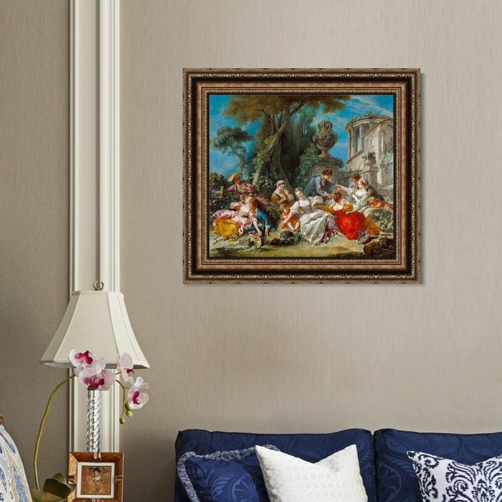 INVIN ART Framed Canvas Art Giclee Print Series#058 by Francois Boucher Wall Art Living Room Home Office Decorations