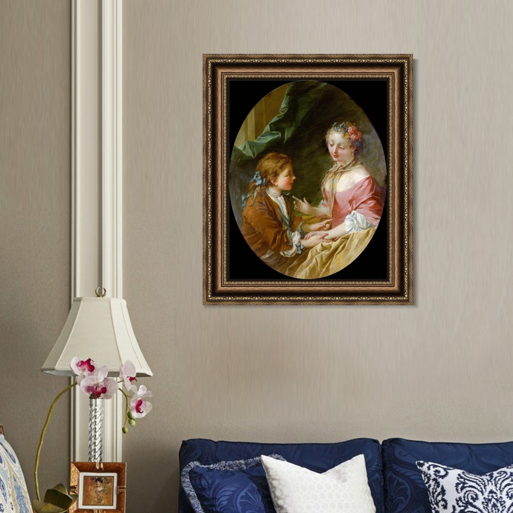 INVIN ART Framed Canvas Art Giclee Print Series#059 by Francois Boucher Wall Art Living Room Home Office Decorations