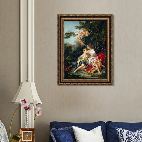 INVIN ART Framed Canvas Art Giclee Print Jupiter and Callisto by Francois Boucher Wall Art Living Room Home Office Decorations