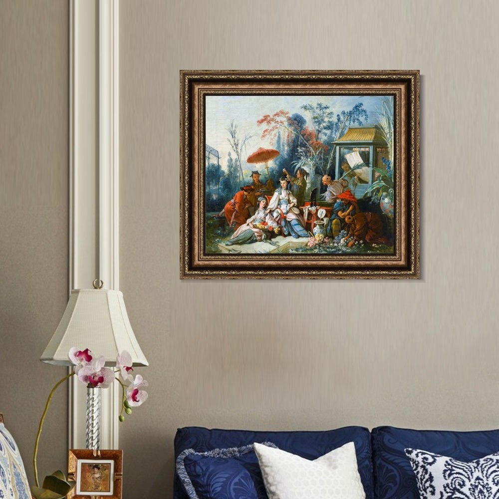 INVIN ART Framed Canvas Art Giclee Print Series#067 by Francois Boucher Wall Art Living Room Home Office Decorations