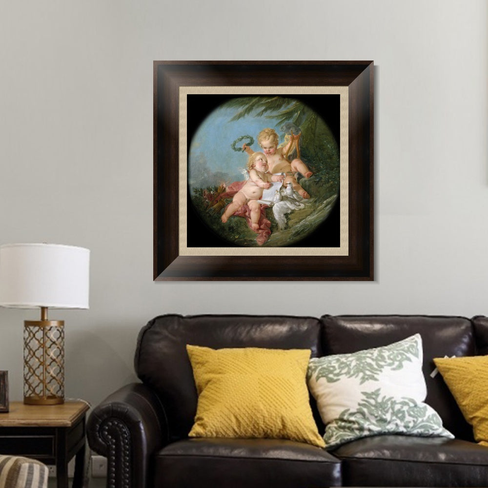 INVIN ART Framed Canvas Art Giclee Print An Allegory of Poetry by Francois Boucher Wall Art Living Room Home Office Decorations