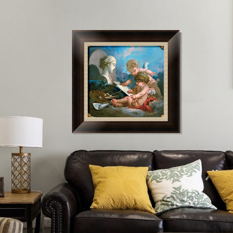 INVIN ART Framed Canvas Art Giclee Print Cupids by Francois Boucher Wall Art Living Room Home Office Decorations