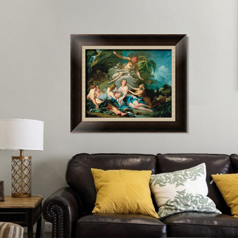 INVIN ART Framed Canvas Art Giclee Print Mercury Entrusting the Infant Bacchus to the Nymphs of Nysa by Francois Boucher Wall Art Living Room Home Office Decorations