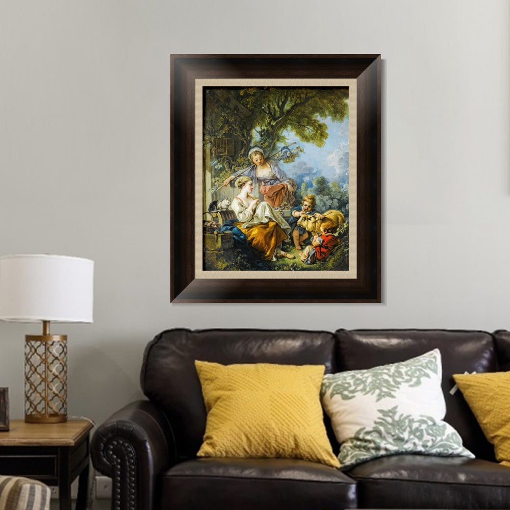 INVIN ART Framed Canvas Art Giclee Print Series#096 by Francois Boucher Wall Art Living Room Home Office Decorations