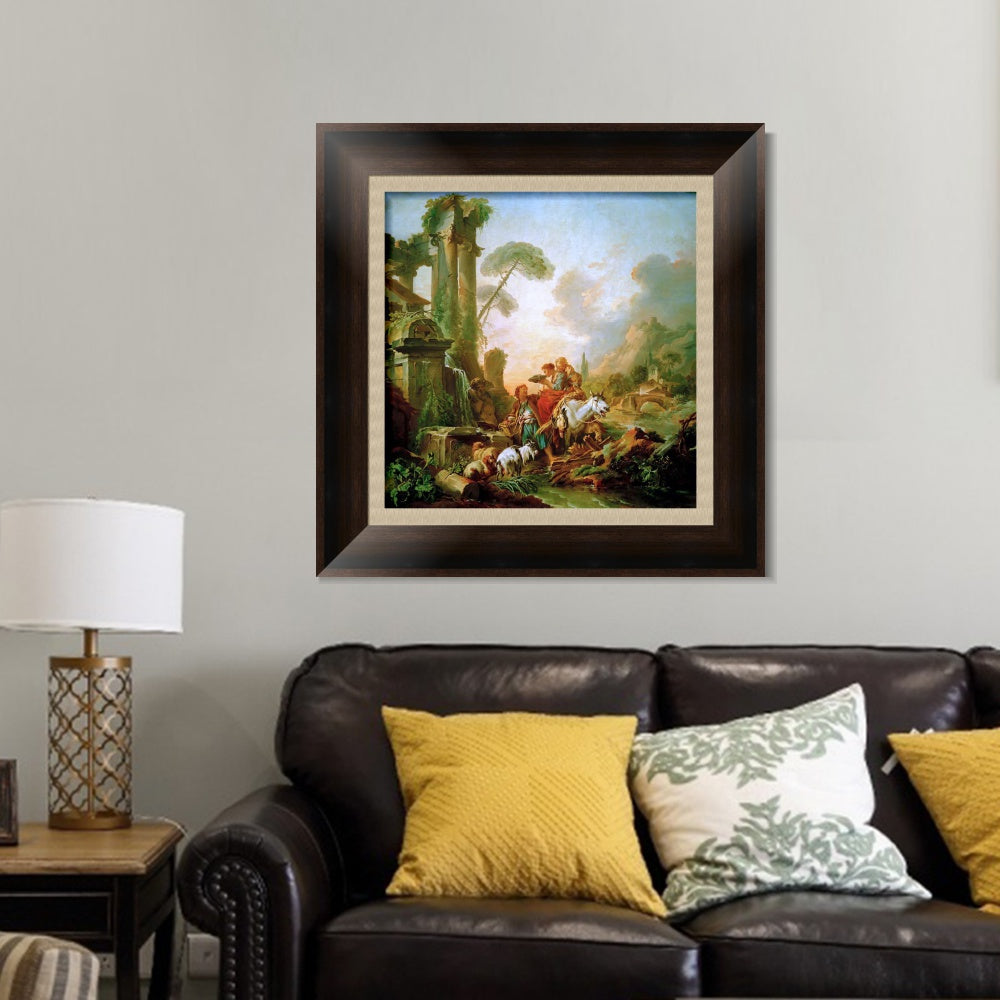 INVIN ART Framed Canvas Art Giclee Print Series#098 by Francois Boucher Wall Art Living Room Home Office Decorations