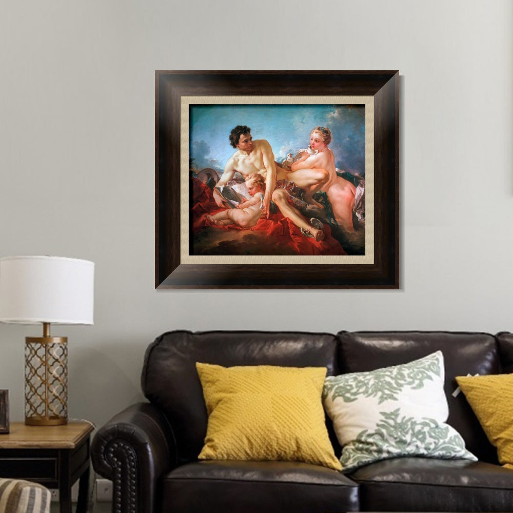 INVIN ART Framed Canvas Art Giclee Print The Education of Cupid by Francois Boucher Wall Art Living Room Home Office Decorations