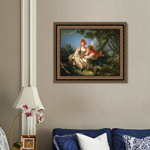 INVIN ART Framed Canvas Art Giclee Print Autumn anagoria#2 by Francois Boucher Wall Art Living Room Home Office Decorations