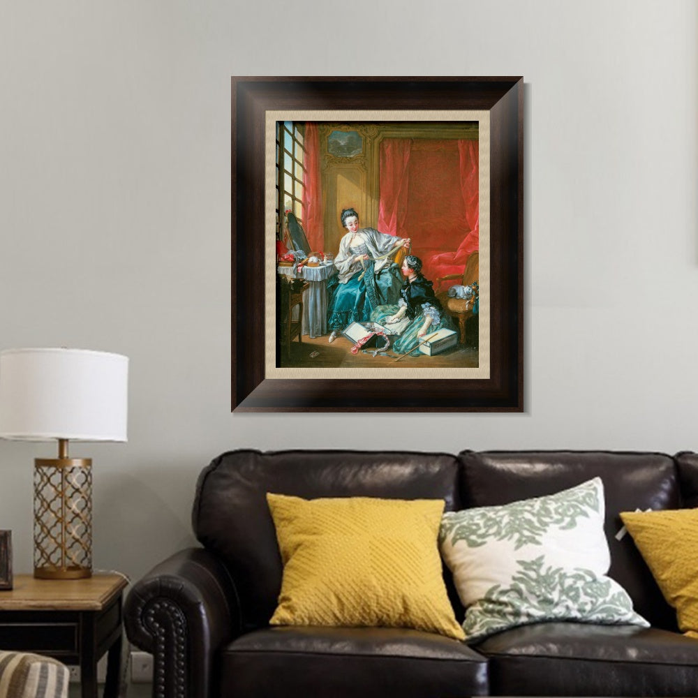 INVIN ART Framed Canvas Art Giclee Print The Modiste by Francois Boucher Wall Art Living Room Home Office Decorations