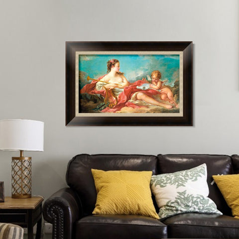 INVIN ART Framed Canvas Art Giclee Print The Muse of Love Poetry by Francois Boucher Wall Art Living Room Home Office Decorations