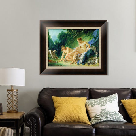 INVIN ART Framed Canvas Art Giclee Print Diana Leaving The Bath by Francois Boucher Wall Art Living Room Home Office Decorations