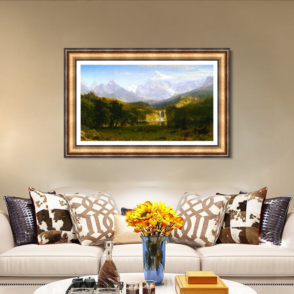 INVIN ART Framed Canvas Art Giclee Print The Rocky Mountains,Lander's Peak 1863 by Albert Bierstadt Wall Art