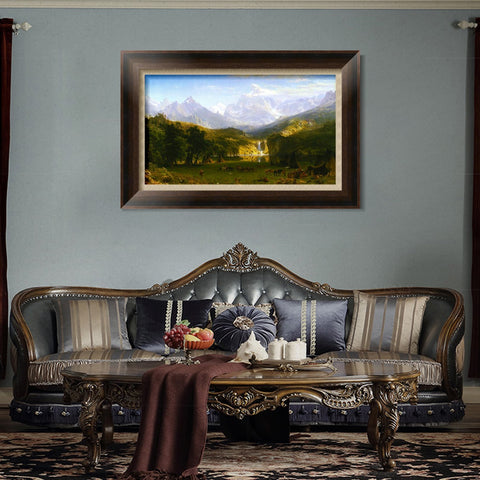 INVIN ART Framed Canvas Art Giclee Print The Rocky Mountains,Lander's Peak 1863 by Albert Bierstadt Wall Art Living Room Home Office Decorations