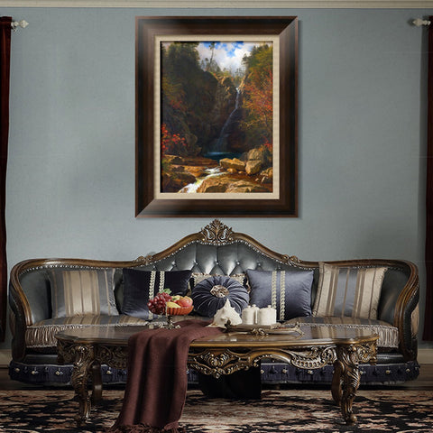 INVIN ART Framed Canvas Art Giclee Print Creek Gently Slipping From The Hills by Albert Bierstadt Wall Art Living Room Home Office Decorations