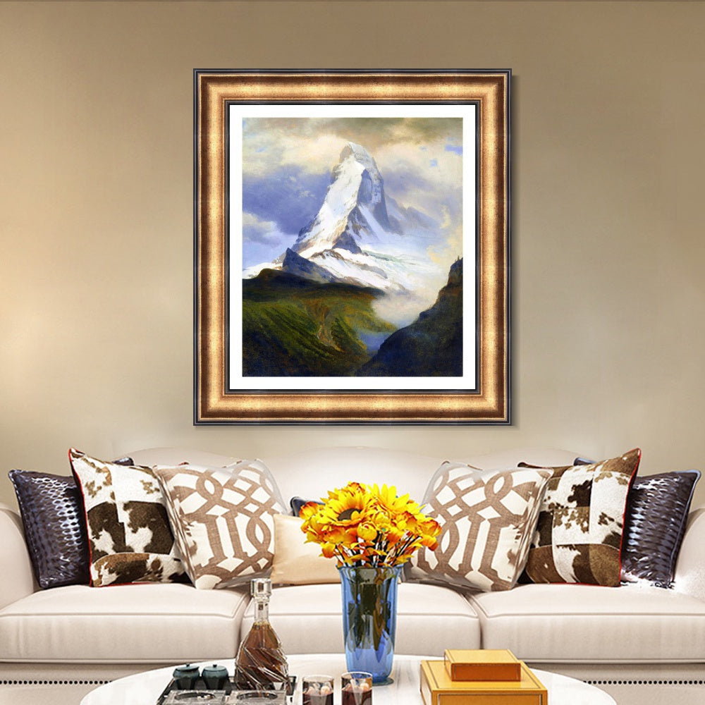 INVIN ART Framed Canvas Art Giclee Print The Beautiful Snow-Capped by Albert Bierstadt Wall Art