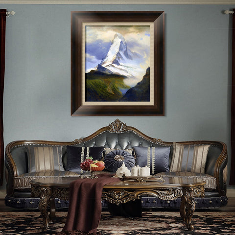 INVIN ART Framed Canvas Art Giclee Print The Beautiful Snow-Capped by Albert Bierstadt Wall Art Living Room Home Office Decorations