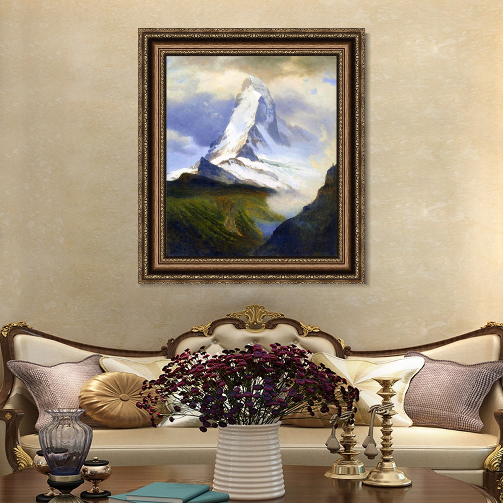 INVIN ART Framed Canvas Art Giclee Print The Beautiful Snow-Capped by Albert Bierstadt Wall Art