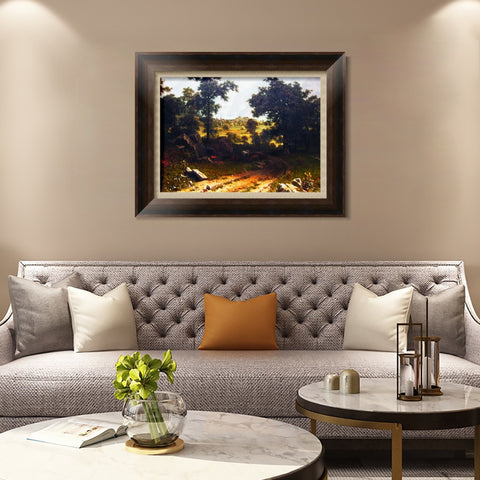 INVIN ART Framed Canvas Art Giclee Print A gravel road leading to the distance by Albert Bierstadt Wall Art Living Room Home Office Decorations