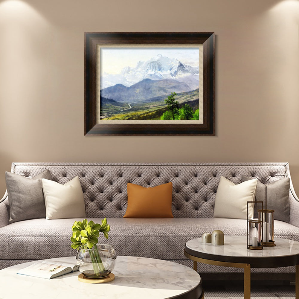 INVIN ART Framed Canvas Art Giclee Print Clouds through the mountains by Albert Bierstadt Wall Art