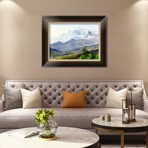 INVIN ART Framed Canvas Art Giclee Print Clouds through the mountains by Albert Bierstadt Wall Art Living Room Home Office Decorations