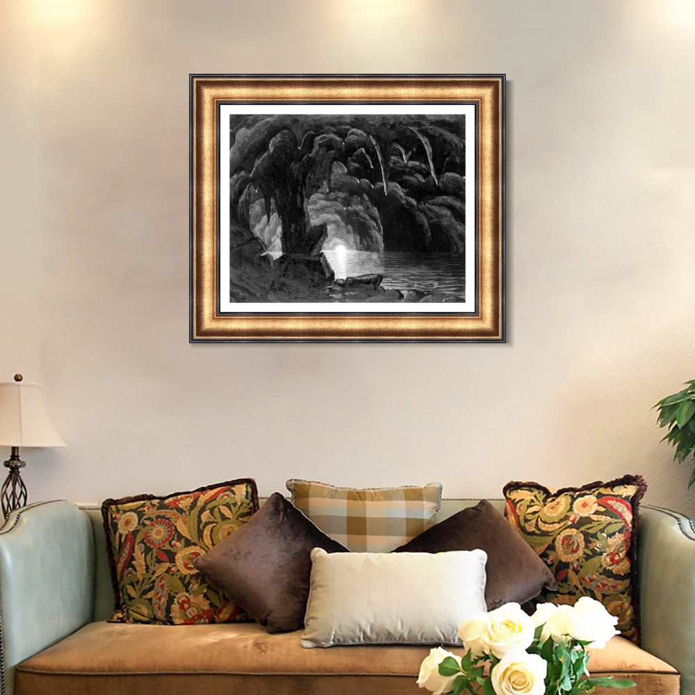 INVIN ART Framed Canvas Art Giclee Print In the karstcaves by Albert Bierstadt Wall Art