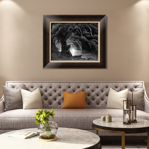 INVIN ART Framed Canvas Art Giclee Print In the karstcaves by Albert Bierstadt Wall Art Living Room Home Office Decorations