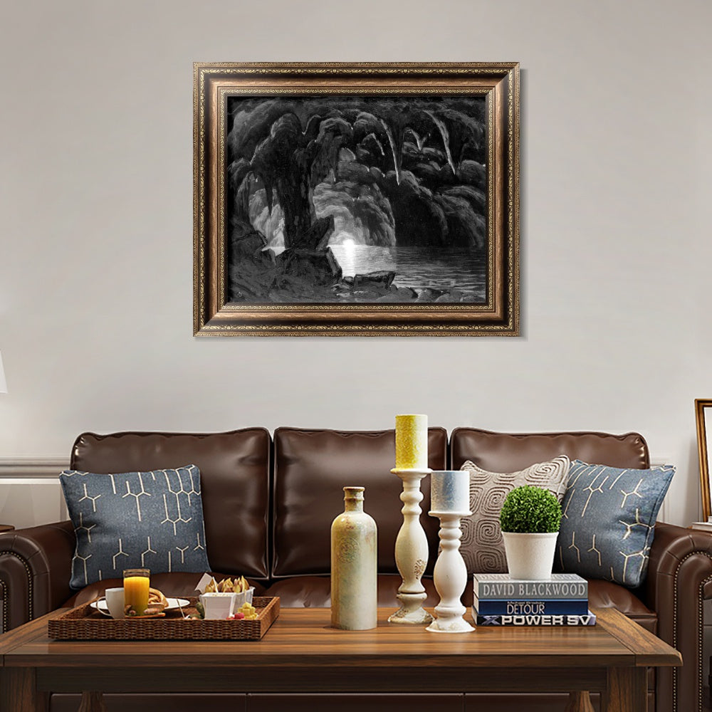 INVIN ART Framed Canvas Art Giclee Print In the karstcaves by Albert Bierstadt Wall Art