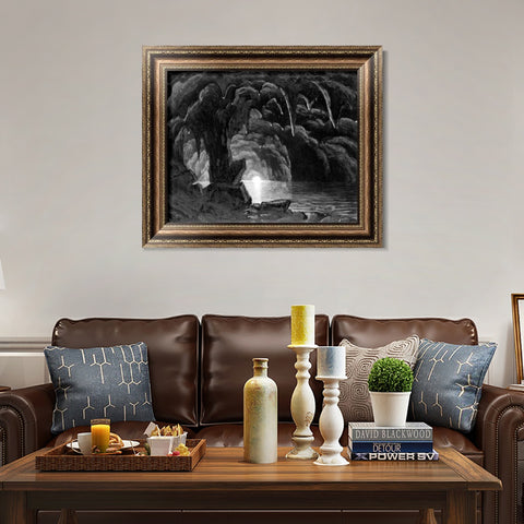 INVIN ART Framed Canvas Art Giclee Print In the karstcaves by Albert Bierstadt Wall Art Living Room Home Office Decorations