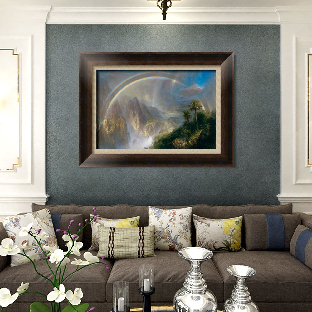INVIN ART Framed Canvas Art Giclee Print Rainbow by Albert Bierstadt Wall Art