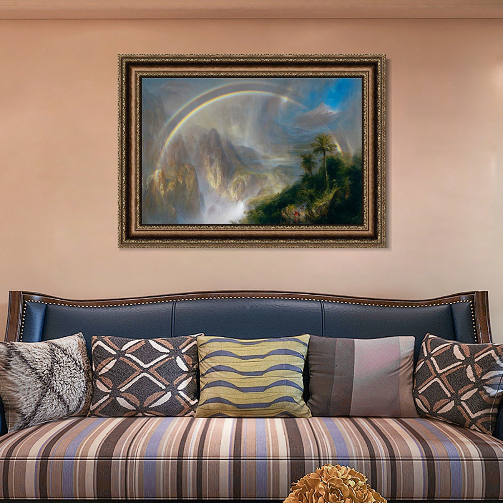 INVIN ART Framed Canvas Art Giclee Print Rainbow by Albert Bierstadt Wall Art