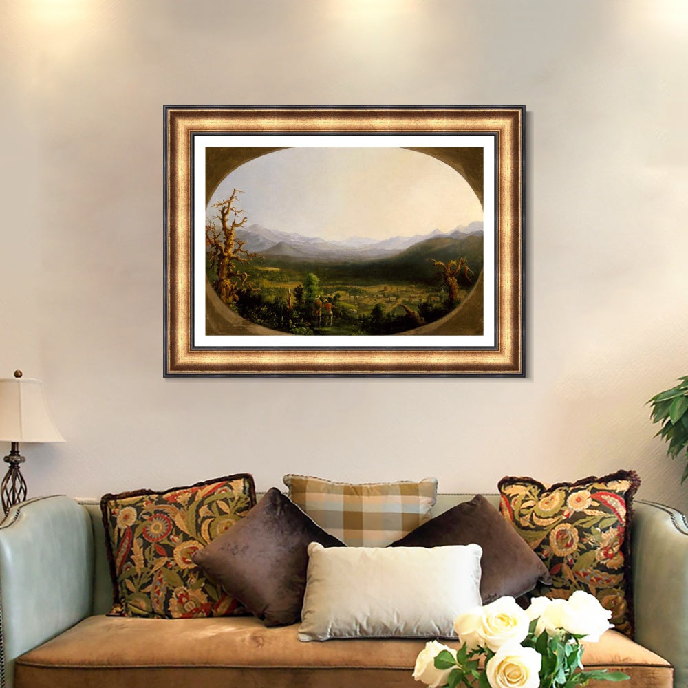 INVIN ART Framed Canvas Art Giclee Print Mountains#2 by Albert Bierstadt Wall Art