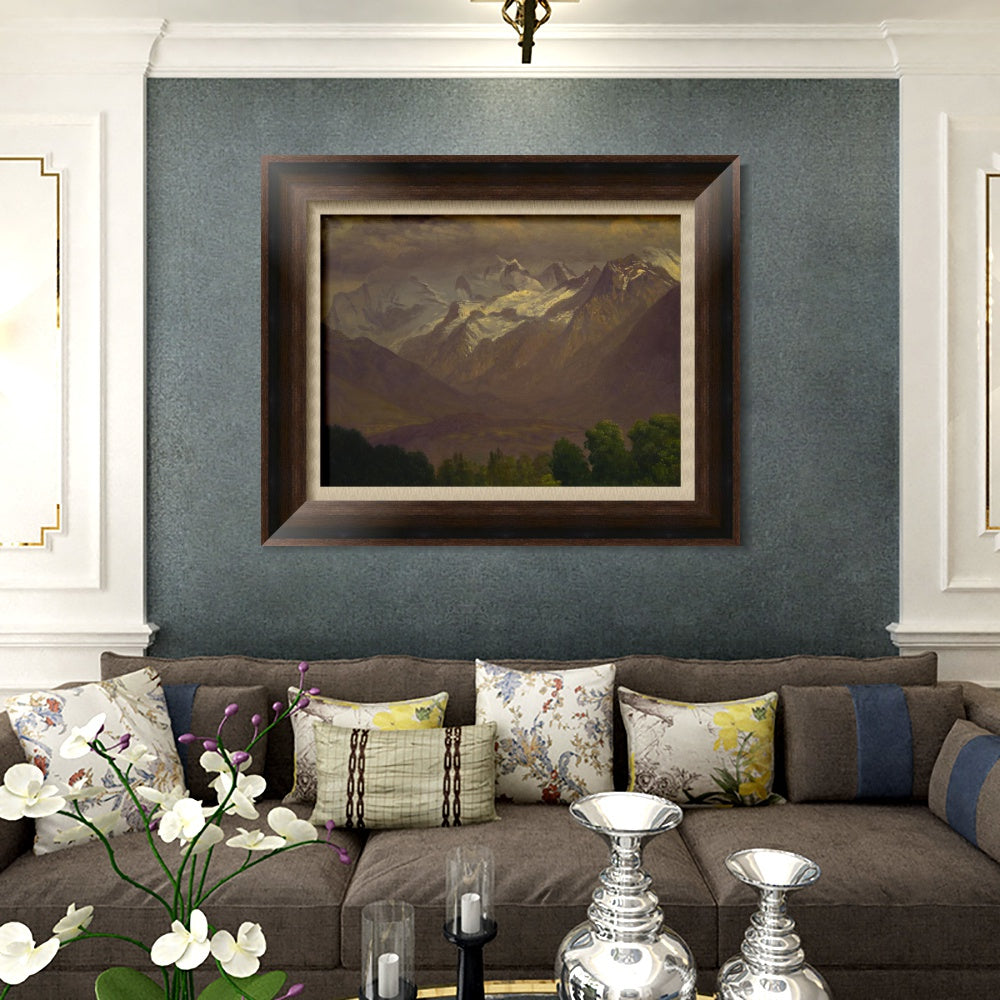 INVIN ART Framed Canvas Art Giclee Print Mountains#3 by Albert Bierstadt Wall Art