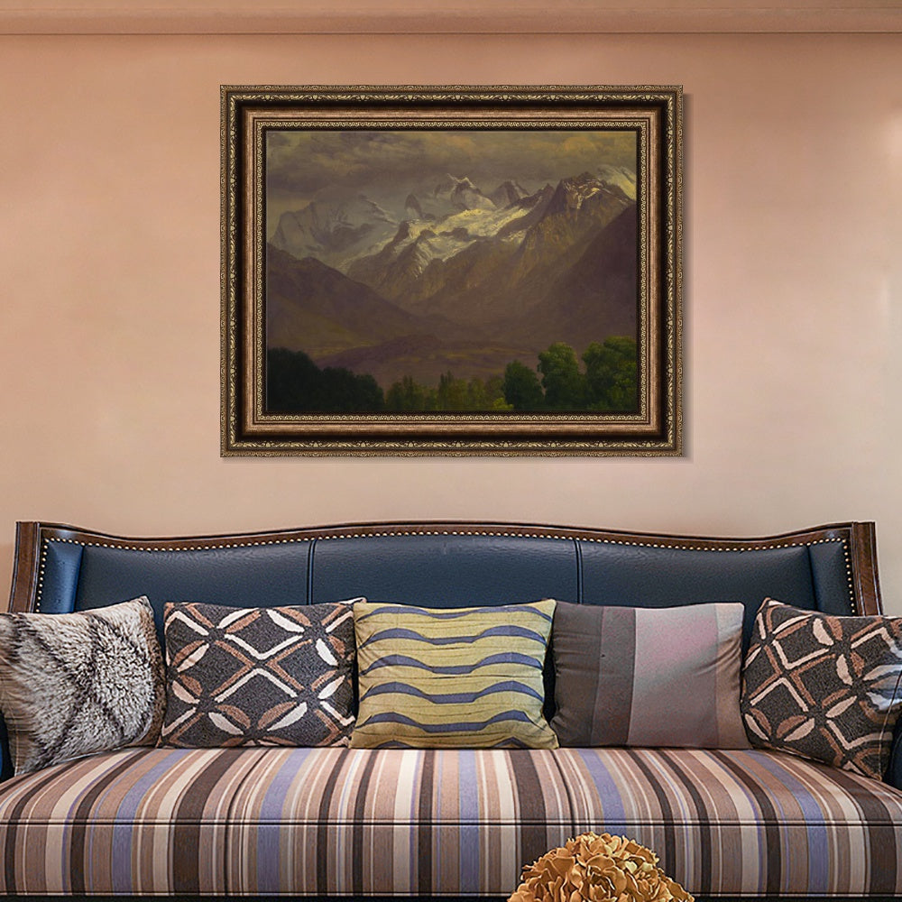 INVIN ART Framed Canvas Art Giclee Print Mountains#3 by Albert Bierstadt Wall Art