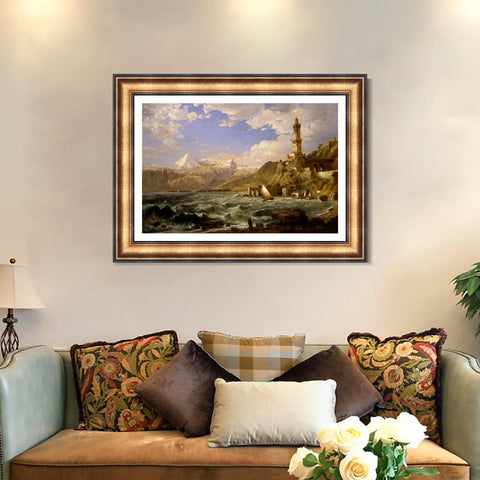 INVIN ART Framed Canvas Art Giclee Print Series#56 by Albert Bierstadt Wall Art Living Room Home Office Decorations