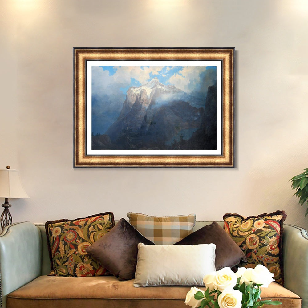 INVIN ART Framed Canvas Art Giclee Print Series#58 Snow Mountain by Albert Bierstadt Wall Art