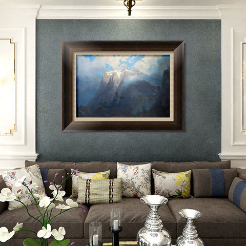 INVIN ART Framed Canvas Art Giclee Print Series#58 Snow Mountain by Albert Bierstadt Wall Art Living Room Home Office Decorations