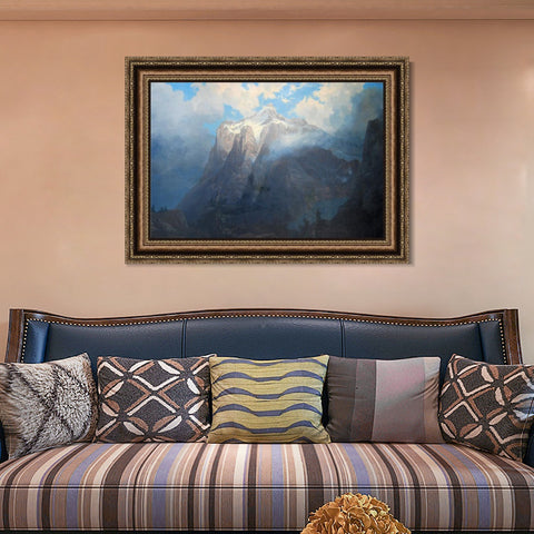 INVIN ART Framed Canvas Art Giclee Print Series#58 Snow Mountain by Albert Bierstadt Wall Art Living Room Home Office Decorations