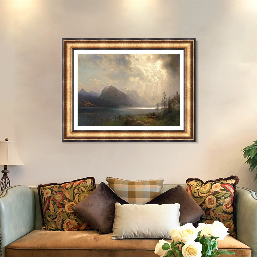 INVIN ART Framed Canvas Art Giclee Print Series#64 by Albert Bierstadt Wall Art