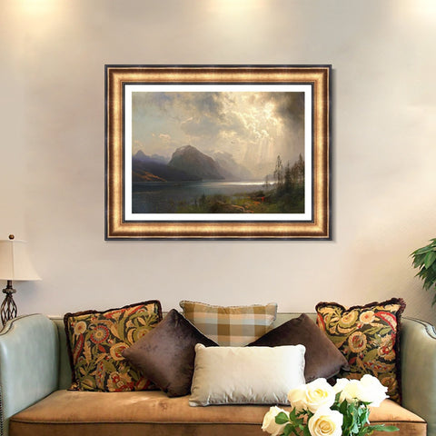 INVIN ART Framed Canvas Art Giclee Print Series#64 by Albert Bierstadt Wall Art Living Room Home Office Decorations