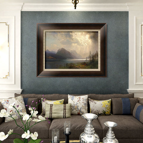 INVIN ART Framed Canvas Art Giclee Print Series#64 by Albert Bierstadt Wall Art Living Room Home Office Decorations