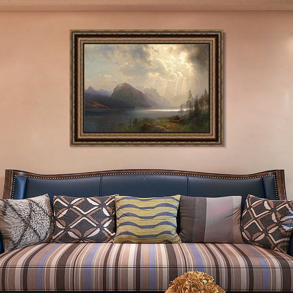 INVIN ART Framed Canvas Art Giclee Print Series#64 by Albert Bierstadt Wall Art