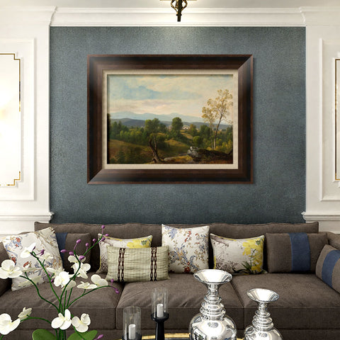 INVIN ART Framed Canvas Art Giclee Print A gravel road leading to the distance#2 by Albert Bierstadt Wall Art Living Room Home Office Decorations