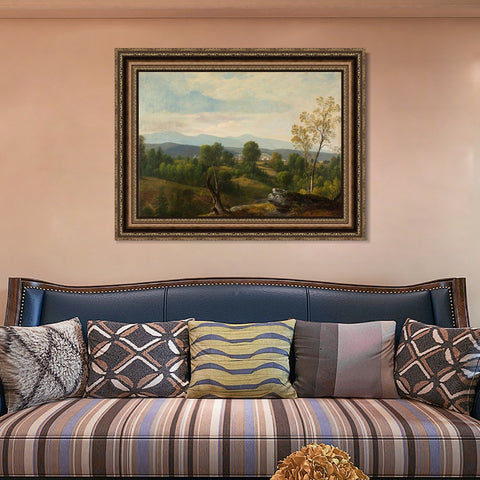 INVIN ART Framed Canvas Art Giclee Print A gravel road leading to the distance#2 by Albert Bierstadt Wall Art Living Room Home Office Decorations