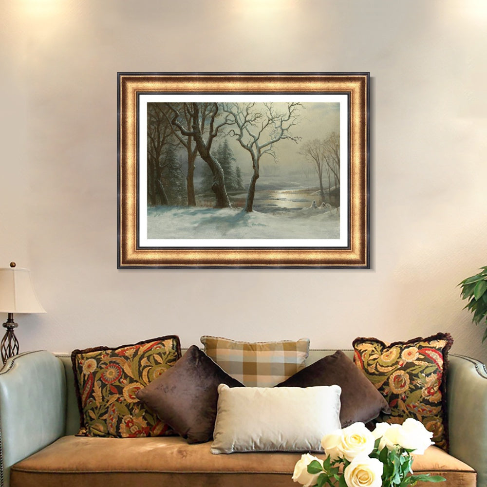 INVIN ART Framed Canvas Art Giclee Print Trees#2 by Albert Bierstadt Wall Art