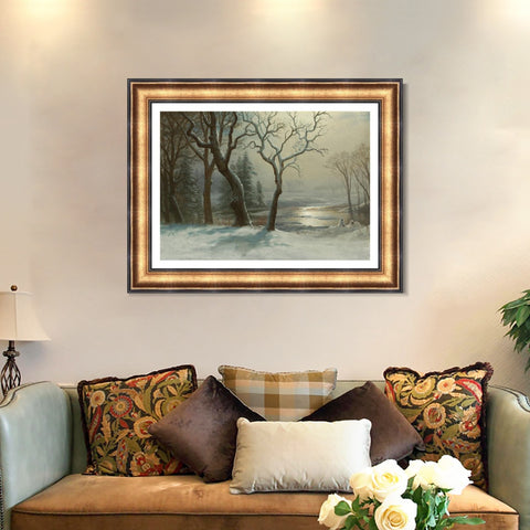INVIN ART Framed Canvas Art Giclee Print Trees#2 by Albert Bierstadt Wall Art Living Room Home Office Decorations
