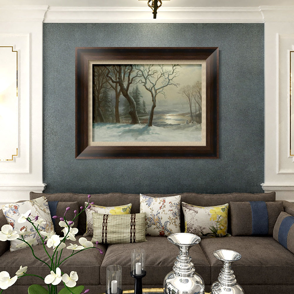 INVIN ART Framed Canvas Art Giclee Print Trees#2 by Albert Bierstadt Wall Art