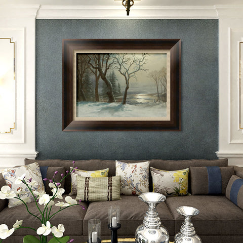 INVIN ART Framed Canvas Art Giclee Print Trees#2 by Albert Bierstadt Wall Art Living Room Home Office Decorations