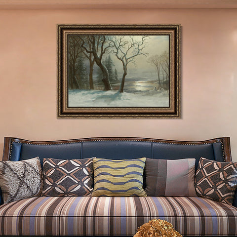 INVIN ART Framed Canvas Art Giclee Print Trees#2 by Albert Bierstadt Wall Art Living Room Home Office Decorations